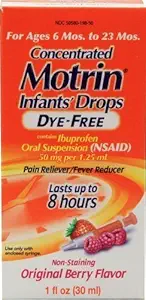 Motrin Pain Reliever / Láz csökkentő csecsemők csepp koncentrált Dye- Free Berry Flavor (csomag 2) által Motrin