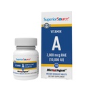 Superior Source A-vitamin 10 000 NE - Eye Care Supplement - Ime, bőr és csont egészségét is támogatja - Non-GMO & Gluten- Free - 100 MicroLingual tabletta