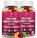 Creatine Monohydrate Gummie - 5g für Männer & Frauen, 160 Zähler und Kreatine Kaubare Ergänzungen für Muskelaufbau, Muskelkraft, Energieschub und Muskelaufbau, Zuckerfrei, Vegan