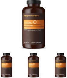 Elemek C-vitamin 1000mg, Támogatja az egészséges immunrendszert, Vegan, 300 tabletta, 10 hónap ellátás (4-es csomag)