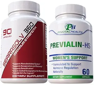 Serraolv 360: Extra Erő Fibriod csomag - Oldja fel Fibroids gyorsan (Serrasolv 360 90 Cap & Previalin 60 Cap) Is segít a puffadás, a kényelmetlenség és a kiegyensúlyozott hormonok