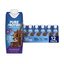 Tiszta fehérje csokoládé fehérje shake, 30g teljes fehérje, Kész az ital és a keto-Friendly, Vitamins A, C, D, és E plusz cink, hogy támogassa az immunrendszert, 11oz palackok, 12 csomag