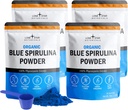 Organic Blue Spirulina Powder, 120 Servings - 100% Pure Superfood Bluet- Green Algae, Natural Food Coloring for Smoothies & Protein Drinks - Non GMO, Gluten- Free, Vegan + USDA Certified, No Fishy Side