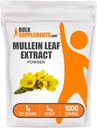 BulkSupplements.com Mullein Leaf kivonat - Verbascum Thapsus, Mullein kiegészítés - Gyógynövény kiegészítés immun támogatáshoz - Glutén mentes, 1 g / szerving, 1 kg (2,2 kg) (1x csomag)