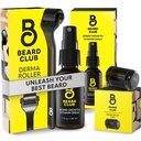Beard Club Premium Derma görgő & Biotin Beard Növekedési Vitamin Spray - Microneedle Roller for Men and Women with 540 Titán Microneedles - Beard Roller & Beard Oil for Face, Body and Scalp