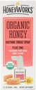 HoneyWorks Felnőtt torok spray for Sore Throat Relief, 1 Oz, Soothing Non-GMO USDA Organic Dark Honey + Cink, Fast- Action Relief, Ages 12 Years +