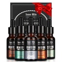 ISNER MILE Beard Olajkészlet a férfiak számára: Cedarwood Sandalwood Sage Orange Illattalan, Mustaces Soften Moisturizing, Valentines ajándékok neki férj, Apák születésnapi ajándékok apa men boyfriend