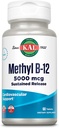 KAL B12-vitamin Methylcobalamin 5000mcg, Egészséges energia, Metabolizmus, Idegesség & Vörös vérsejt támogatás, * Fast Dissolute ActivMells, Optimal Absorption, Natural Raspberry Flavor, 90 Servings, 90 Micro Tabs