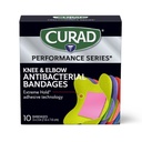 CURAD Performance Series IRONMAN Antibakteriális Bandages, Extreme Hold Adhesive Technology, Knee & Elbow 3 inch x 3 hüvelyk, 10 Count, Ideal for Cuts, Scrapes, Sports, and Active Lifestions
