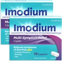 Imodium Multi- Sympathic Relief Caplets Loperamide Hydrochloride és szimetikon, Hasmenés elleni gyógyszer kezelésére hasmenés, gáz, puffadás, görcsök és nyomás, 2 csomag