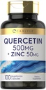 Carlyle Quercetin 500 mg Kapszula 124; 50mg Zinc 124; 100 Count 124; Non-GMO és Gluten Free Supplement