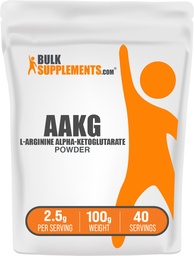 BulkSupplements.com AAKG Powder - Arginine AKG Supplement, Nitric Oxide Supplement, Unflavoled & Gluten Free, 2.5g per Serving, 100g (3.5 oz) (1-es csomag)