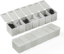 Heti Kis Pirula Organizer, 7 napos Pill Case, Napi Vitamin Case Medicine Box, Pill Konténerek Gyógyszerek kiegészítők Halolaj (2Pcs, Grey)