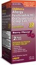 TARO Children 's 12HR Allergia Relief Non-soxy Antihisztamin Liquid, Berry Flavor, Alcohol- Free, Dye- Free & Sugar Free, Fexofenadine HCl (4 oz)