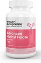 Nutri Legfőbb Fejlett Metil Folate, Magas Abszorzitív Aktív Folate, 1 Mg, Easy One per day Vegetáriánus kapszula, 90 gróf