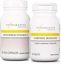 Integrált terápiák Bundle a Cortisol Manager, 30 tabletta - Buffed C vitamin kapszula 1000 mg, 60 Vegan kapszula - Stressz kiegészítés Ashwagandha * - Immunkiegészítés antioxidánsokkal *