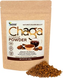 Sayan Szibériai tiszta nyers Chaga Powder 8 Oz / 226g - Premium Wild Forest Harried Super Antioxidáns tea - Támogatja az immunrendszert és az emésztőrendszert - Fókusz, Energia, Tisztaság, Wellness - Nem GMO