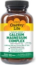 Country Life Target- Mins Kalcium Magnézium D- Complex vitaminnal, 1000mg / 500mg / 10mcg, 90 tabletta, Certified Gluten Free, Certified Vegetarian