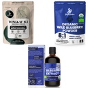 Jungle Powders Ultimate Men 's Health & Wellness Bundle: 5oz Tongkat Ali Powder, 5oz Wild Blueberry Powder & 3.4oz Organic Bilberry Liquid Extract - Prémium kiegészítők Drive, Passion, Eyesight