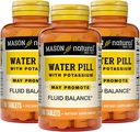 Mason Natural Water Pill Káliummal és kalciummal - Támogatja a folyadék egyensúly, segíti a puffadás és duzzanat, természetes diuretikus kiegészítés, 90 tabletta (csomag 3)