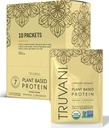 Truvani Vegan Pea Protein Powder 124; Banán fahéj 124; 20g Organic Plant Based Protein - 124; Single Serving Travel Packets