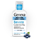 Genexa Clean Cold & Flu Relief, Dye Free, 0% mesterséges adalékanyagok, súlyos nappali gyógyszer a testfájdalom, köhögés, hideg és influenza, fejfájás, láz, mellkasi constipatio, szerves áfonya aroma, 6 fl oz