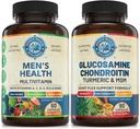Mens Daily Multivitamins & Advanced Joint Support Bundle (Egy üveg minden). Együttesen támogatja a Holisztikus Wellness, Növelt Energia és Joint Health. USA Made.