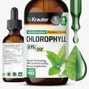BIO KRAUTER Folyékony klorofill cseppek - Tisztítás és immuntámogatás - Belső dezodor - Nátrium-réz-klorofillin kivonat kiegészítés - 2 fl oz
