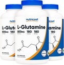 Nutricost L- Glutamin 800 mg, 180 kapszula (3 üveg)