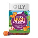 OLLY Kids Multivitamin & probiotikus gumi, emésztési támogatás, Vitaminok A, D, C, E, B, Cink, rágható kiegészítés, Berry Favored, 50 napos ellátás - 100 gróf