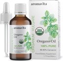 Essential Oregano- 100% Tiszta hígítatlan görög oregánó olaj Carvacrol - Több mint 86%, Non-GMO, Extra Strength Oregano Oil Oregano Folyékony cseppek, 1.7 FL.OZ / 50ml