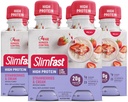 SlimFast Advanced Nutrition Meal helyettesítési fehérje shake - kész inni, rózsaszín, eper & Cream, 4 üveg (csomag 3)