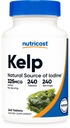 Nutricost Kelp tabletta, 325 µg jód, 240 tabletta - Non-GMO, glutén mentes