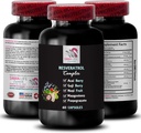 Berry Superfoods - RESVERATROL COMLEX - Erőteljes antioxidánsok, kiegyensúlyozott életmód, Ízletes energia, Akai Berry Strength, Noni Blend, Berry Benefits, Hidratációs egyensúly, Frissítés 1 üveg 60 Caps