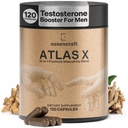 ATLAS X 10- in1 Masculinity Maximiser Supplement for men - Energy, Strength & Vitality Capsules with Shilajit, Ashwagandha, Cink, Safed Musli, Tongkat Ali, Black Maca, Fadogia Agrestis, 2 hónapos ellátás