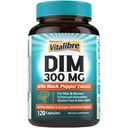 DIM- kiegészítés nők és férfiak számára, ösztrogén metabolizmus, hormonegyensúly és menopauza támogatás, DIM- 300 mg fekete bors kivonat, magas abszorpció, 120 kapszula