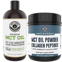 Bal parti teljesítmény 32oz Premium MCT olaj és 16oz ízesítetlen MCT + kollagén por