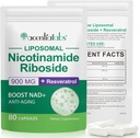 NAD + Supplement Alternative - Liposzómás NAD + Resveratrol - 30- napos ellátás - magas tisztaságú NAD Energy & Egészséges öregedés kiegészítés - 80 kapszula