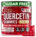 JOYLI Quercetin Gumies - Quercetin Bromelain Cink C-vitaminnal és D3-vitaminnal - Quercetin kiegészítés 500MG immunrendszer és allergia - Quercetin gyerekeknek és felnőtteknek - 60 Quercetin rágótabletta