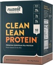 Nuzest - Borsó fehérje por - Tiszta Lean fehérje, Premium Vegan növényi alapú fehérje por, Tejmentes, glutén mentes, GMO mentes, Protein shake, gazdag csokoládé, 0,9 oz, (10-es csomag)