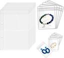 Utazási ékszer szervező Case Átlátszó ékszer tárhely Binder táska fülek, gyűrűk, nyaklánc, karkötő, belső oldalak és pouches