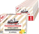 Fisherman 's Friend Cough Drops, Cough Suppressant and Sore Throat Lozenges, Sugar Free Honey- Lemon, 5.52mg Menthol, 240 Drops (6 csomag 40)