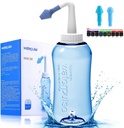 Darate Neti Pot Sinus Rinse palack, orrmosó tisztító nyomás öblítés Nasal öntözést felnőtt és kid BPA mentes Sticker hőmérő (500ML)