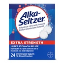Alka- Seltzer Extra Strength Heartburn Relief Effervescent Antacid tabletta, Gyors emésztési zavar enyhítése, 24 Ct