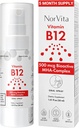 B12-vitamin 500 µg (150 adag) - Quick Absorption MHA Complex (metil-kobalamin, hidroxi-kobalamin, adenozil-kobalamin) - Vegán, nem-GMO, Folyékony B12 kiegészítés