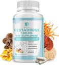Glutation- kiegészítés 1000 mg, Gomba kiegészítés C-vitaminnal, Niacin - Máj méregtelenítés, Immuntámogatás és Antioxidáns, Csökkentett L- Glothion 120 Vegan kapszula - Nem GMO