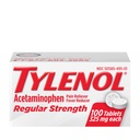 Tylenol reguláris hatáserősség tabletta 325 mg acetaminofen-nel, láz-csökkentő és fájdalomcsillapító fejfájás, hátfájás, izomfájdalom, ízületi fájdalom és menstruációs görcsök kezelésére, 100 mg