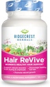 RidgeCrest Kräuter Haar ReVive, Nahrungsergänzungsmittel mit Vitamin C, Biotin (6000mcg), Zink und Kupfer, Haar Vitamine für Frauen zu unterstützen gesundes Haar, Haut und Nägel (120 Caps, 30 Servierungen)