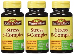Nature Made Stress B Complex W Cink Méret 75ct (3-as csomag) 225 ct Összesen