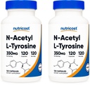 Nutricost N- acetil L- tirozin (NALT) 350mg, 120 kapszula (2 üveg) - glutén mentes, nem GMO